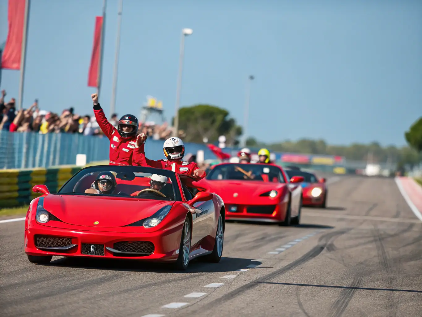 A dynamic image of women participating in a motorsport competition, showcasing the excitement and skill involved.
